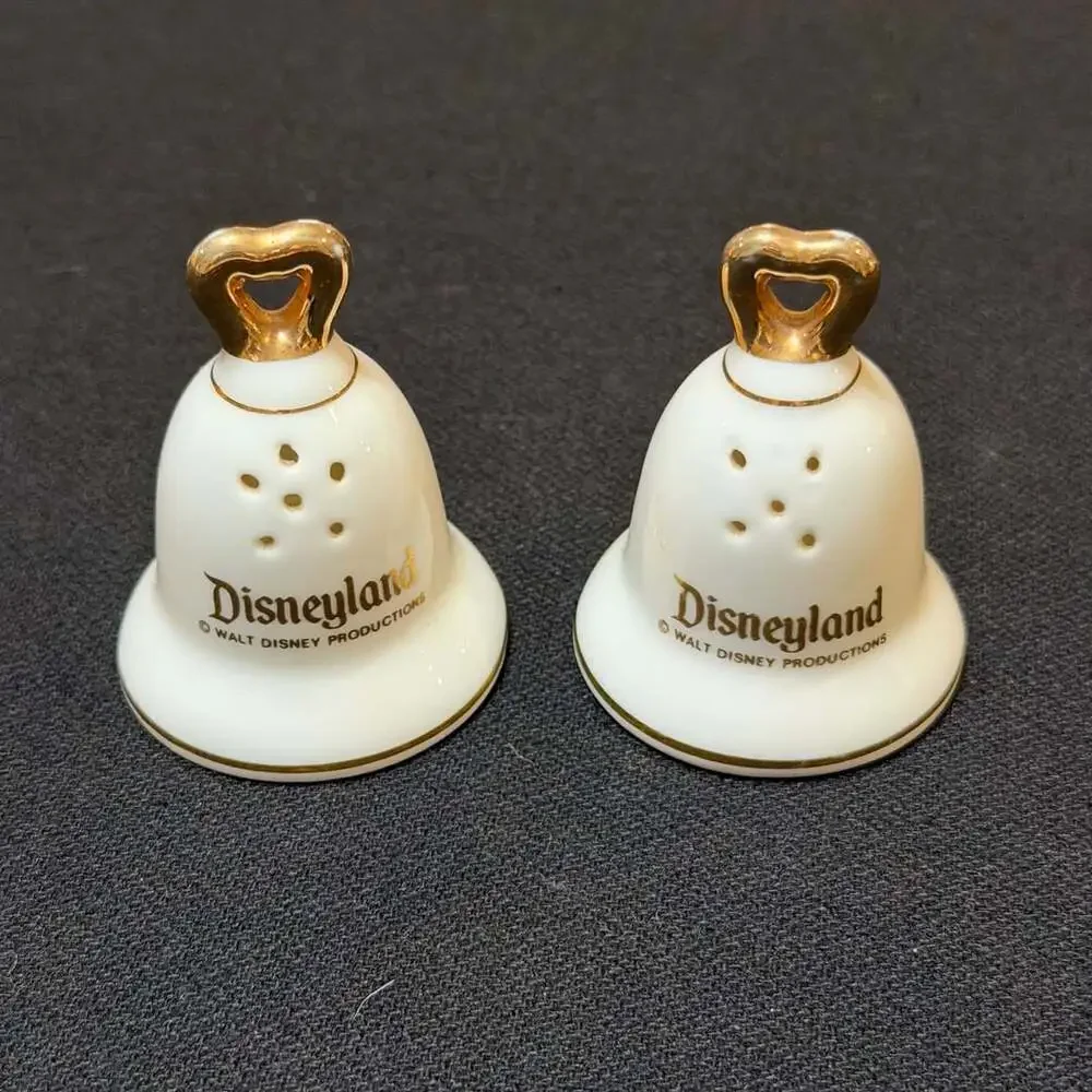 Disneyland Bell Salt & Pepper Shakers Carousel and Castle Vintage Japan